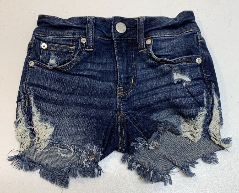 American Eagle Distressed Midi Shorts Women’s 00 Next Level Stretch X Festival